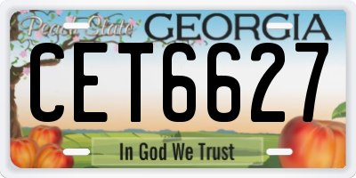 GA license plate CET6627