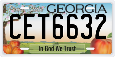 GA license plate CET6632
