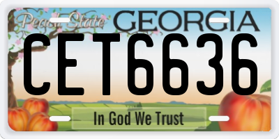 GA license plate CET6636