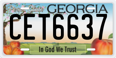 GA license plate CET6637