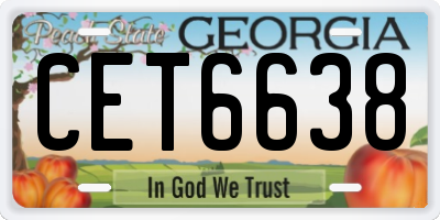 GA license plate CET6638