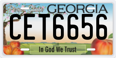 GA license plate CET6656