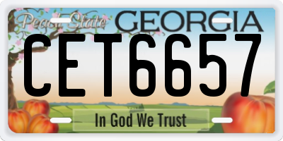 GA license plate CET6657