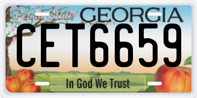 GA license plate CET6659