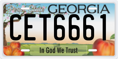 GA license plate CET6661
