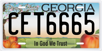 GA license plate CET6665