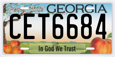 GA license plate CET6684