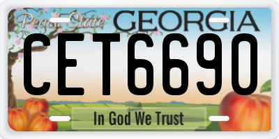 GA license plate CET6690