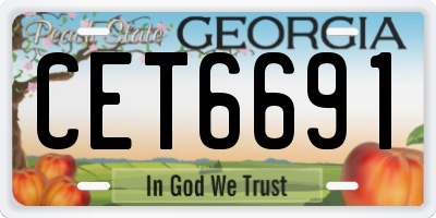 GA license plate CET6691