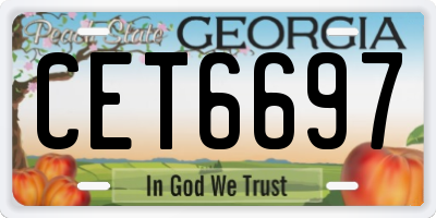 GA license plate CET6697