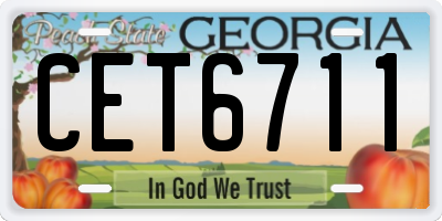 GA license plate CET6711