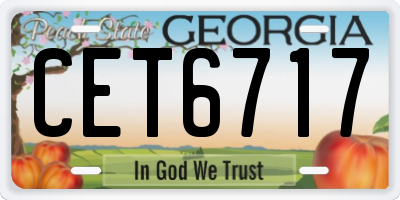 GA license plate CET6717