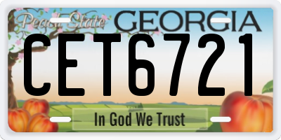 GA license plate CET6721