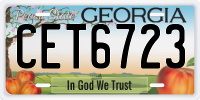GA license plate CET6723