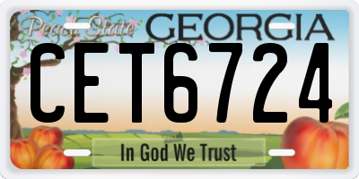 GA license plate CET6724