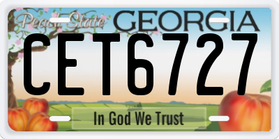 GA license plate CET6727