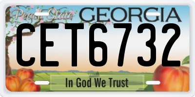 GA license plate CET6732
