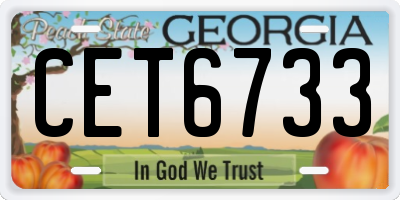 GA license plate CET6733