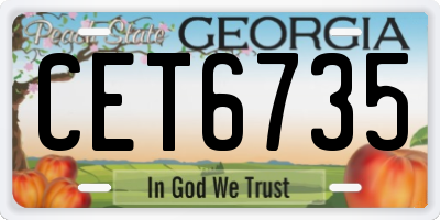 GA license plate CET6735