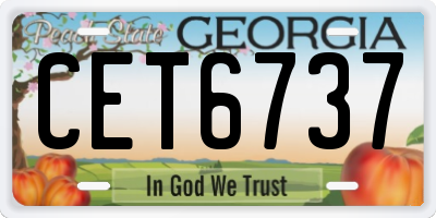 GA license plate CET6737