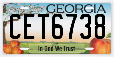 GA license plate CET6738
