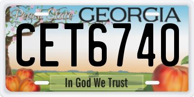 GA license plate CET6740