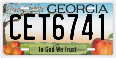 GA license plate CET6741