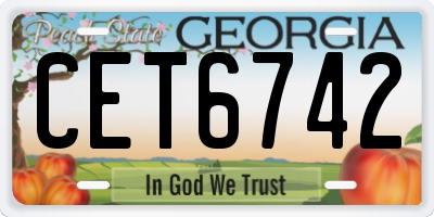 GA license plate CET6742