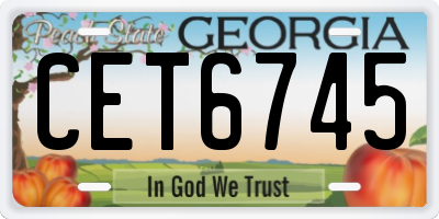 GA license plate CET6745