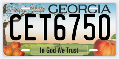 GA license plate CET6750
