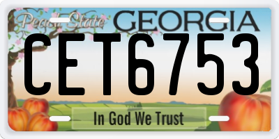 GA license plate CET6753