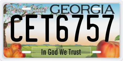 GA license plate CET6757