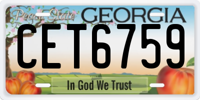 GA license plate CET6759