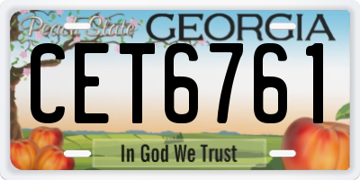 GA license plate CET6761