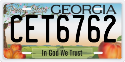 GA license plate CET6762
