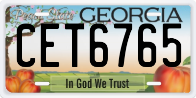 GA license plate CET6765