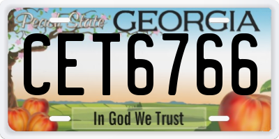 GA license plate CET6766