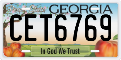 GA license plate CET6769