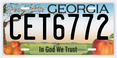 GA license plate CET6772