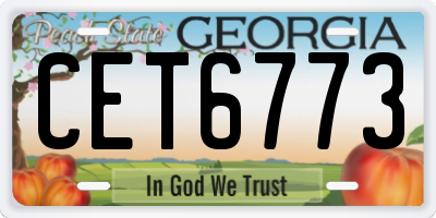 GA license plate CET6773