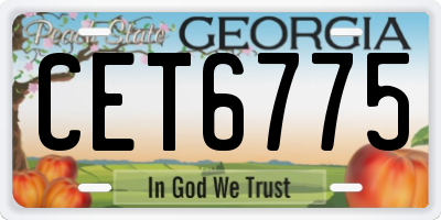 GA license plate CET6775