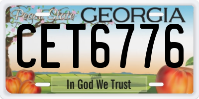 GA license plate CET6776