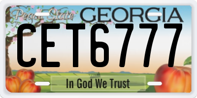 GA license plate CET6777