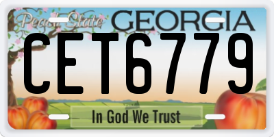 GA license plate CET6779