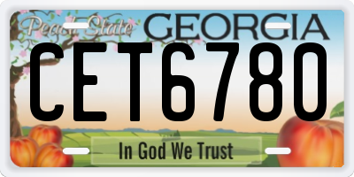 GA license plate CET6780