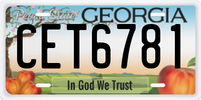 GA license plate CET6781