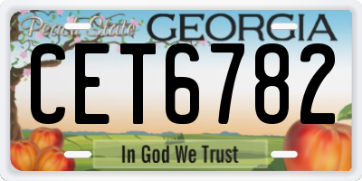 GA license plate CET6782