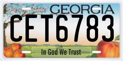 GA license plate CET6783
