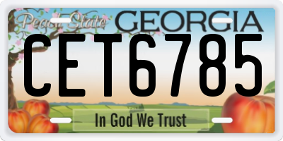 GA license plate CET6785