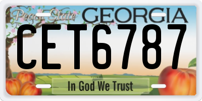 GA license plate CET6787